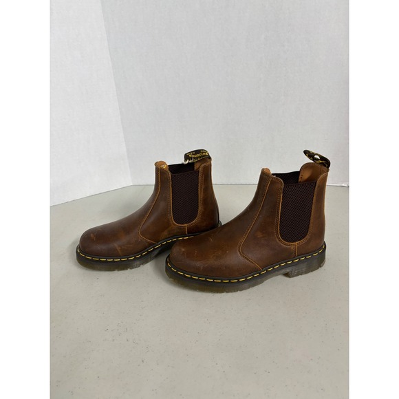 Dr. Martens 2976 SR Brown Leather Chelsea Boots Mens 8 Womens 9 NWT - Picture 2 of 8